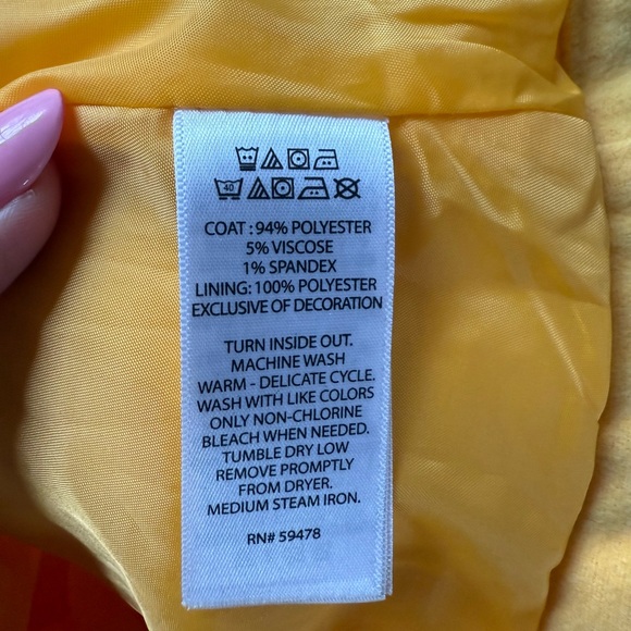 Maggie & Zoe Adorable Toddler Girl Mustard Yellow Coat/Jacket - 3t - Picture 4 of 5